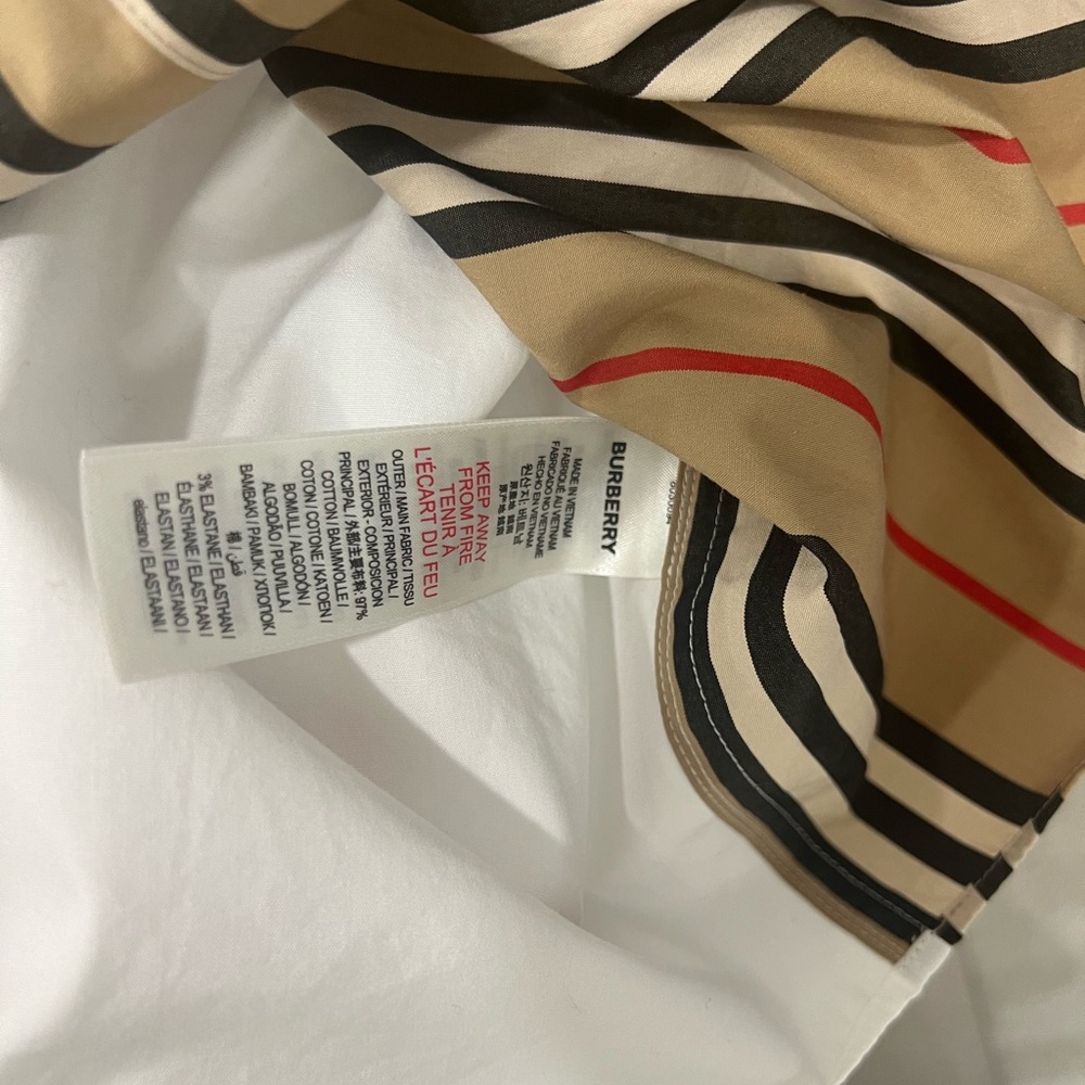 Burberry Kids Button Down Shirt - White, Tan, Red, Black - Picture 4 of 4
